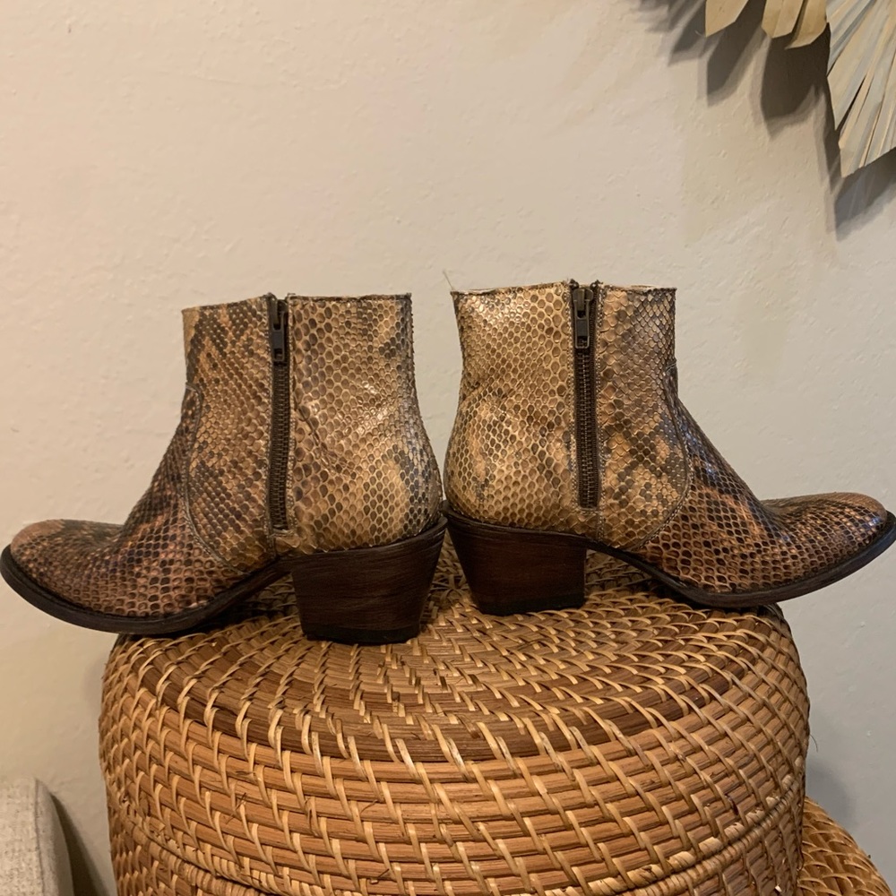 Stetson Brown Venice Python Cowboy bootie - Picture 3 of 7